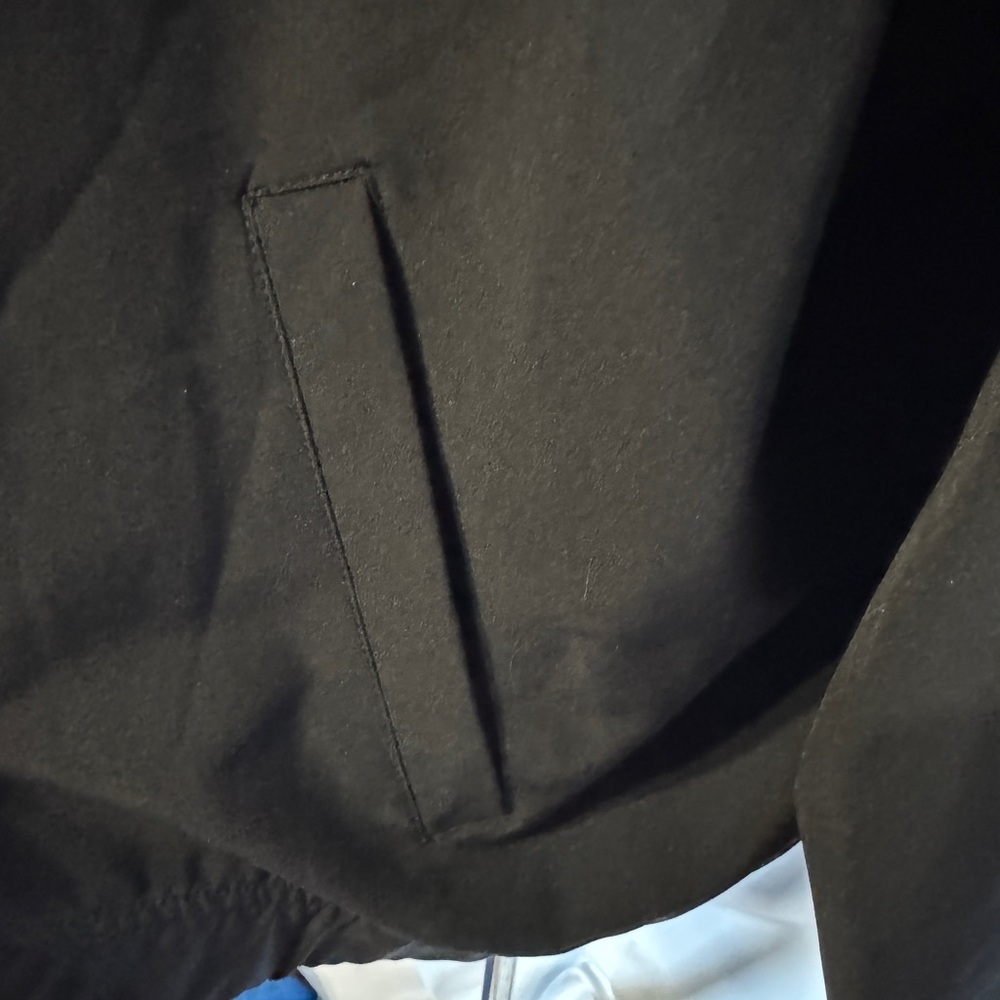 (L) Oleg Cassini Black and White Bomber Jacket with Stand-Up Collar - Picture 8 of 10